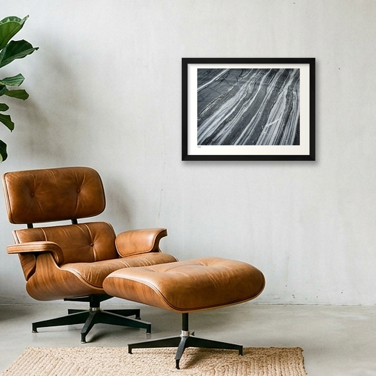 Stone Lines — 40×30cm, 16×12" Black Frame