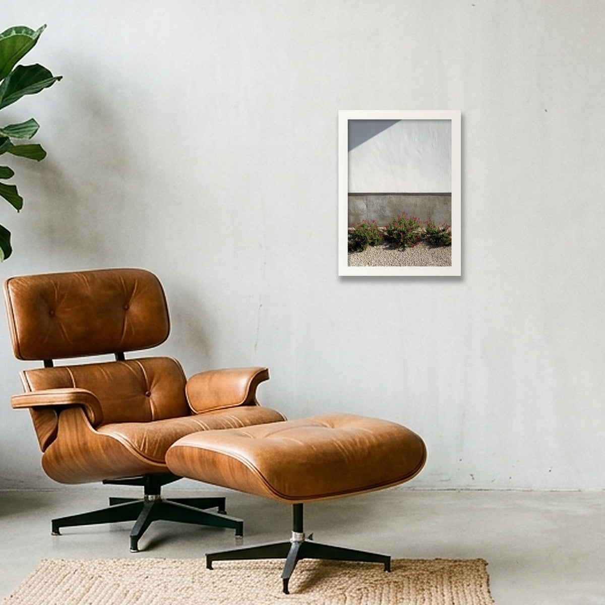 White Wall — A4 (21×30cm, 8×12") White Frame