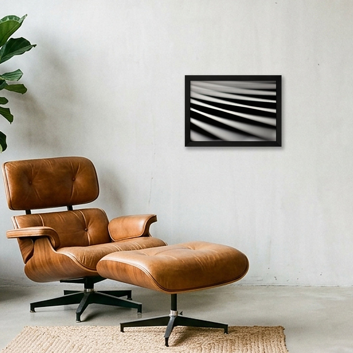 Monochrome Curves — A4 (30×21cm, 12×8") Black Frame