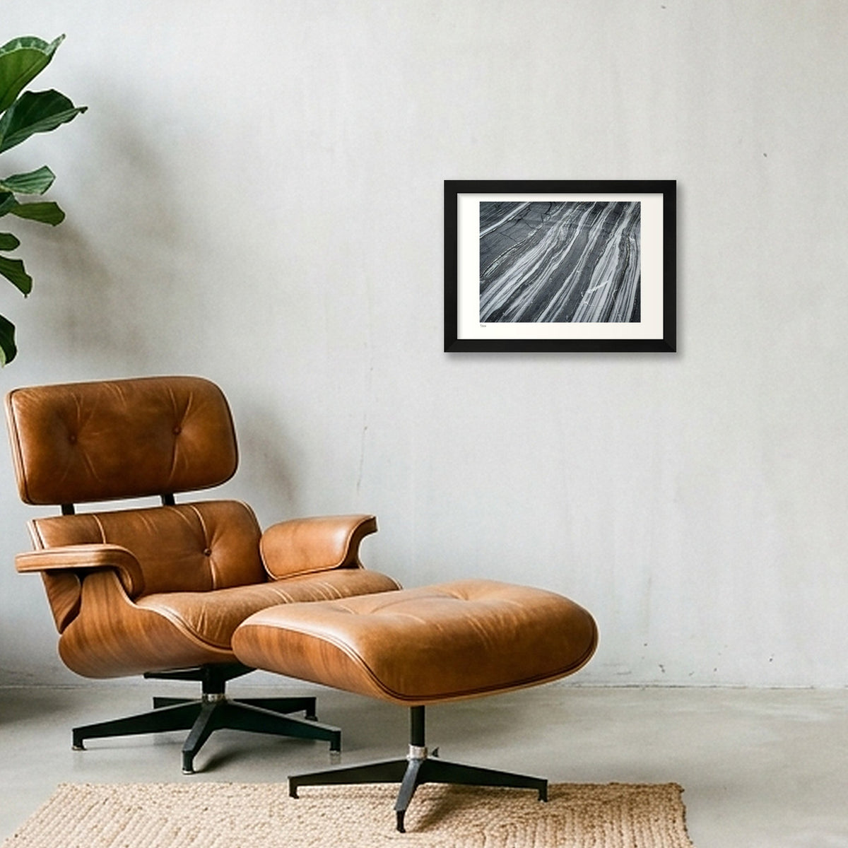 Stone Lines — A4 (30×21cm, 12×8") Black Frame