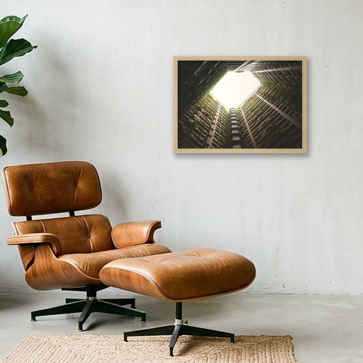 Courtyard — A3 (42×30cm, 17×12") Oak Frame