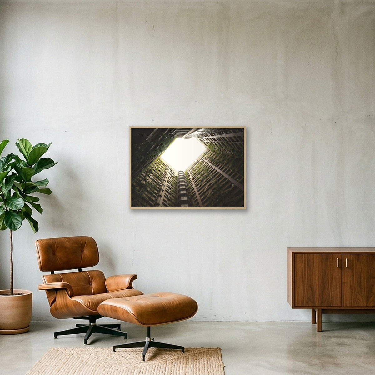 Courtyard — 84×59cm, 33×23" Oak Frame