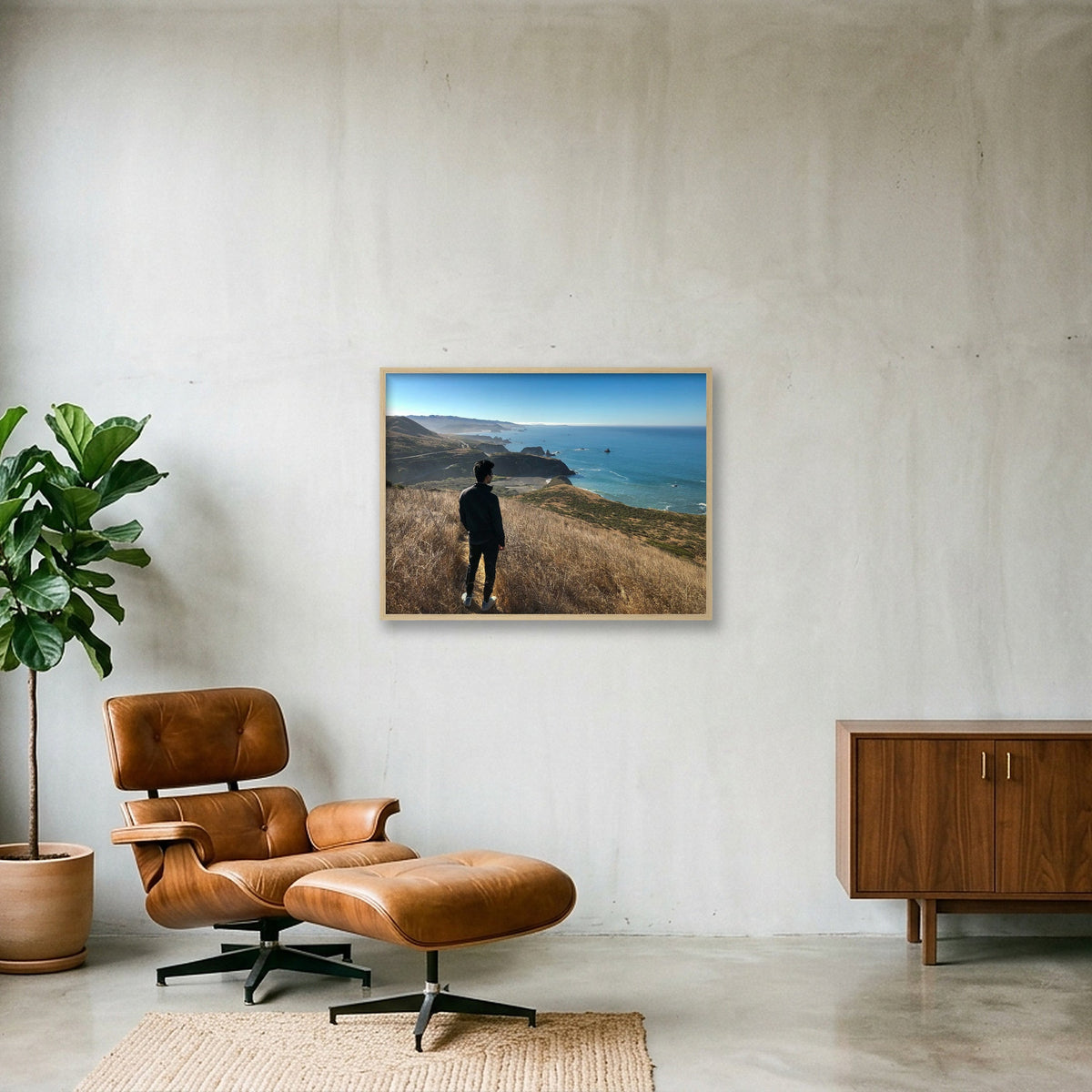 Edge of the Coast — 80×60cm, 31×24" Oak Frame
