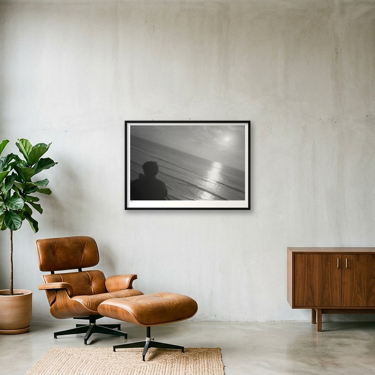Shadow on the Shore — 100×70cm, 39×28" Black Frame