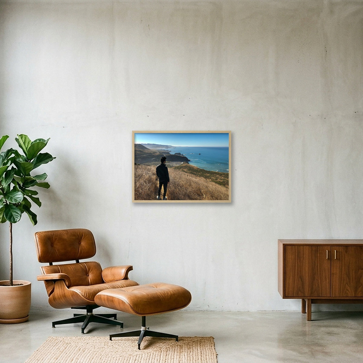 Edge of the Coast — 59×42cm, 23×17" Oak Frame