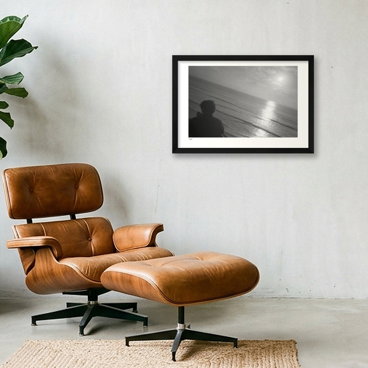 Shadow on the Shore — 45×30cm, 18×12" Black Frame